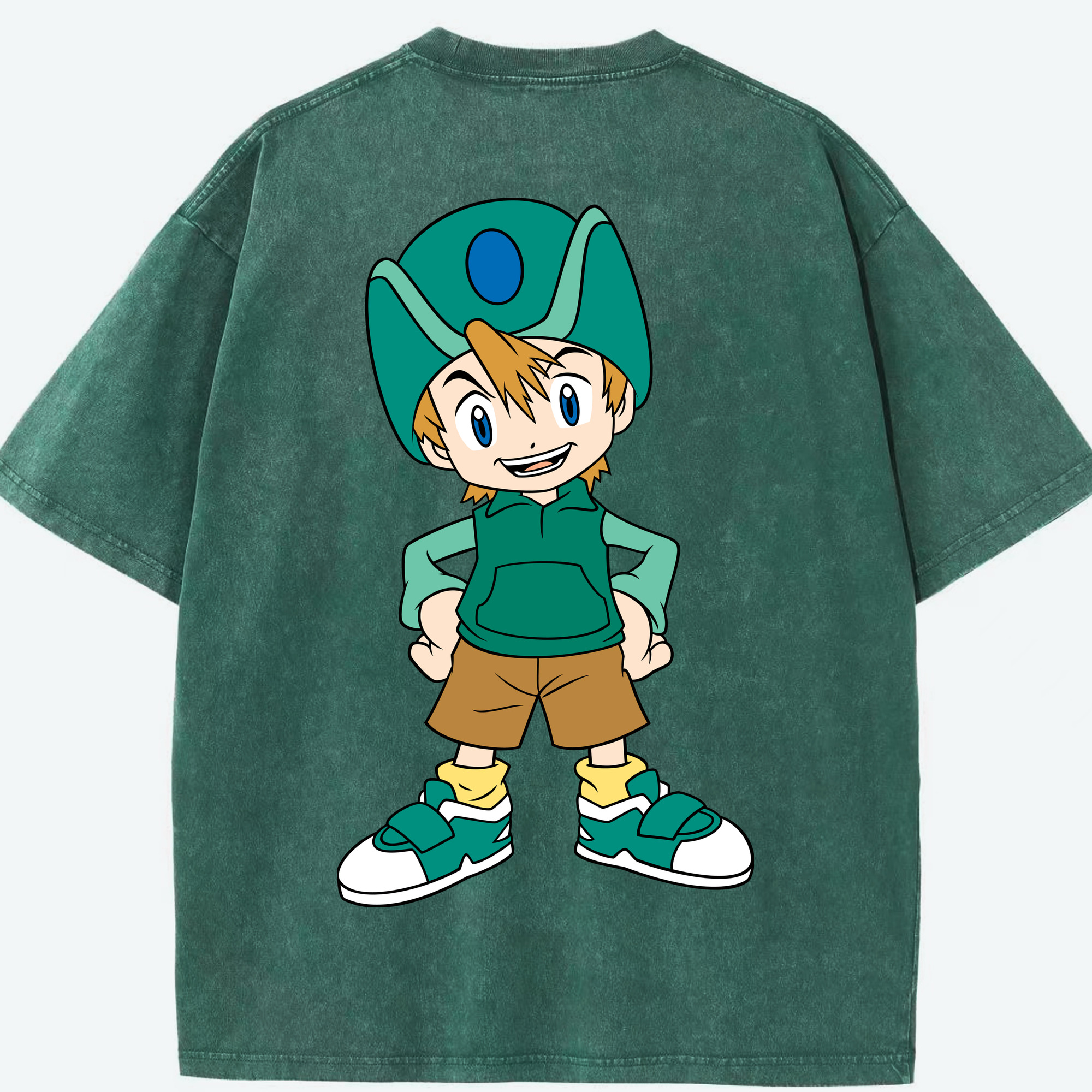（画像用） Digimon デジタルモンスター/デジモン 綿100% ヴィンテージ風 半袖Tシャツ（背面プリント）